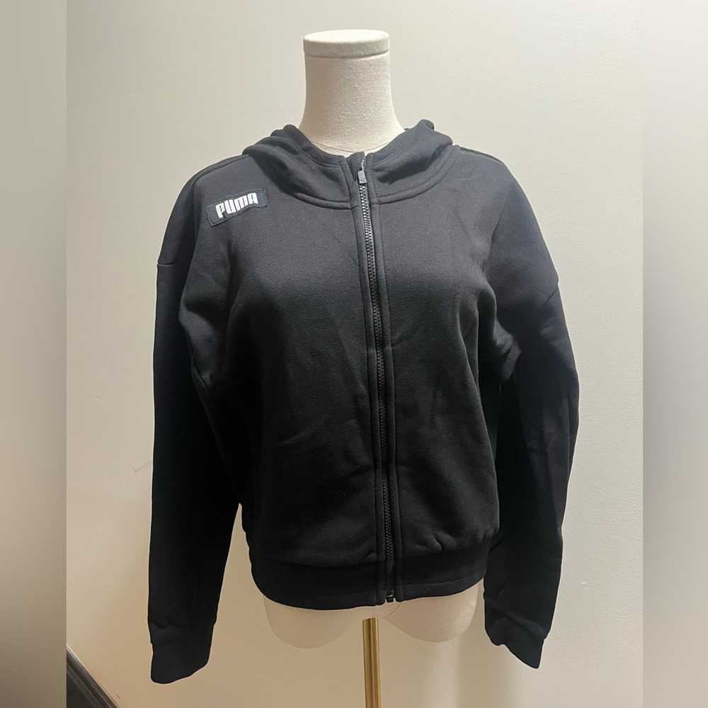 Puma Wornens Full Zip Cropped Hoodie sz L